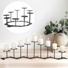 Black Iron Candelabra Candle Holder: Adjustable Fireplace Centerpiece Stand Decor