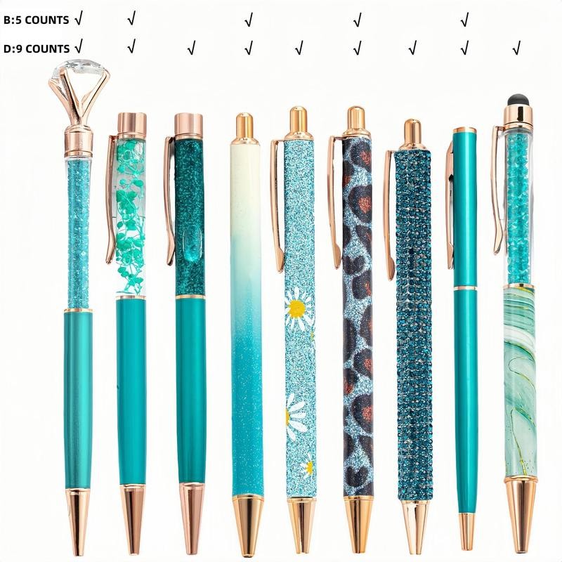 Glitter Ballpoint Pen Set, 1 Set Artificial Diamond Pen, Creative