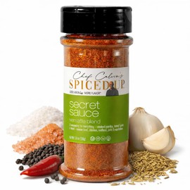 Spiced Up Secret Sauce All Purpose Seasoning with Bold, Smoky & Spicy Blend | Made in the USA Dry Rub for Grilling Meat | Chicken, Beef & Pork Rub | Vegan, Non-GMO, Gluten-Free – 5.8 oz