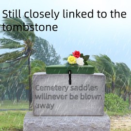 Cemetery Saddle, 2 Pack Headstone Saddles for Headstones fit on Gravestone Wide from 3 to 8 Inches Used for Cemetery Decoration, Gravestone Saddle to Withstand high Winds.