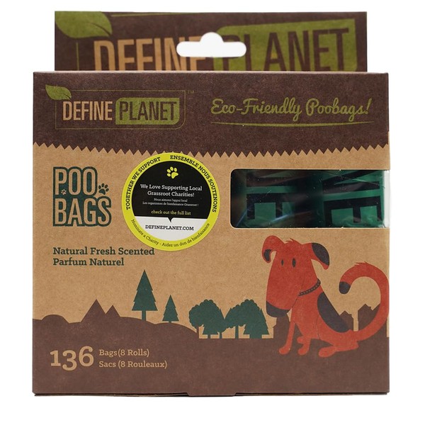 Define Planet - Dog Poop Bags, Natural Fresh Scented, 8
