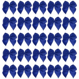 PATIKIL 1 Inch Mini Satin Ribbon Bows, 200 Pcs Bowknot Flowers DIY Craft Ribbon Bow Appliques for Gifts Sewing Scrapbooking Decor Wedding Graduation, Dark Blue