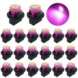 WINETIS 20Pcs Purple/Pink T10 194 168 LED Dashboard Light Bulbs, Super Bright 12V 8-SMD Chipset with Twist Lock Socket for Instrument Panel & Gauge Cluster