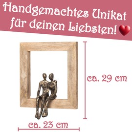 Moritz Gift Set for Him/Him Wedding Anniversary Valentine's Day – Decorative Sculpture Together What Comes in Picture Frame Black Gold Tea Lights – Decorative Gift Idea for Couples Lovers