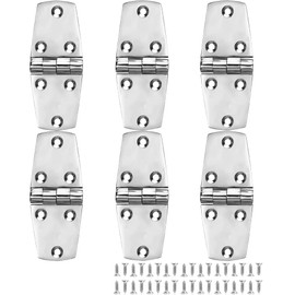 Heavy Duty Boat Hatch Hinges Stainless Steel, 4 inch x 1.5 inch (102 x 38 mm), Solid 316 Stainless Steel Door Hinges with Screws (6 PCS)