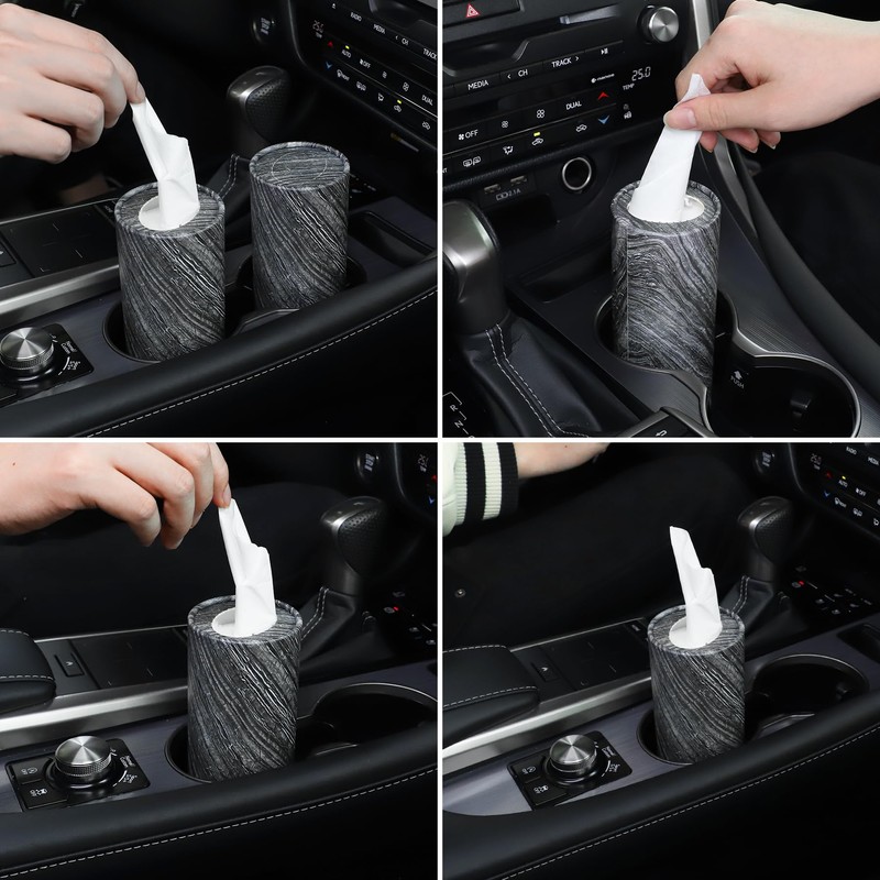 SINGARO Car Tissue Holder, 4 Pack Car Cup Holder Facial
