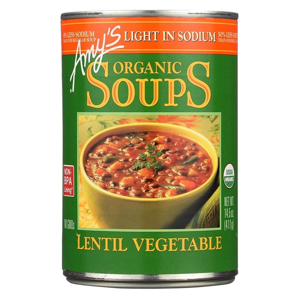Amy's Kitchen Low Sodium Lentil vegetable Soup, 14.5-ounce Cans (Pack of 12)