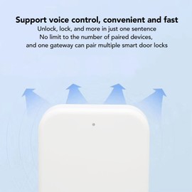 Jiawu Smart Door Lock Wireless Keyless Entry Door Deadbolts Works for Remote Control, for Smart Home Automation, DC 5V White ABS Material