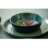 BITZ Stoneware Soup Bowl, 18 cm Diameter, Black/Green