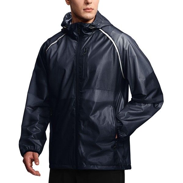 SWISSWELL Mens Cycling Rain Jacket Waterproof Lightweight Windbreaker Jackets for