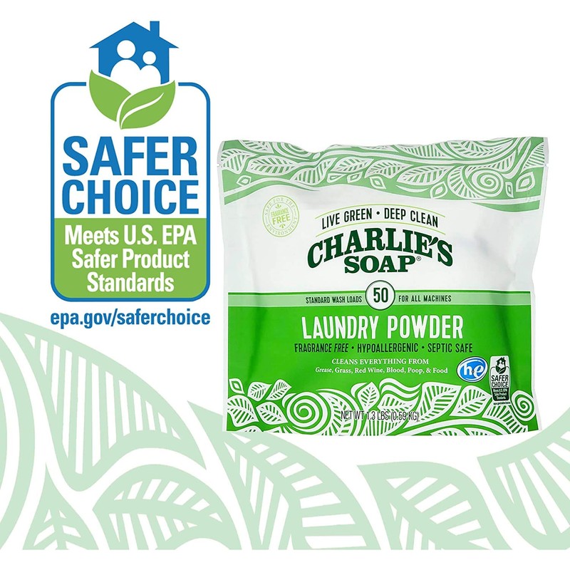 Charlie's Soap - Unscented Laundry Powder 50 Loads (Three 50-load