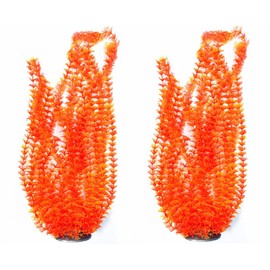 aquaticsense Artificial Vibrant Color Aquarium Plant Decoration 2pk Bundles. 11 Styles. Extra Large, 22.5in - 26in Tall. Safe for All Types of Fish. (Vibrant Color #9)