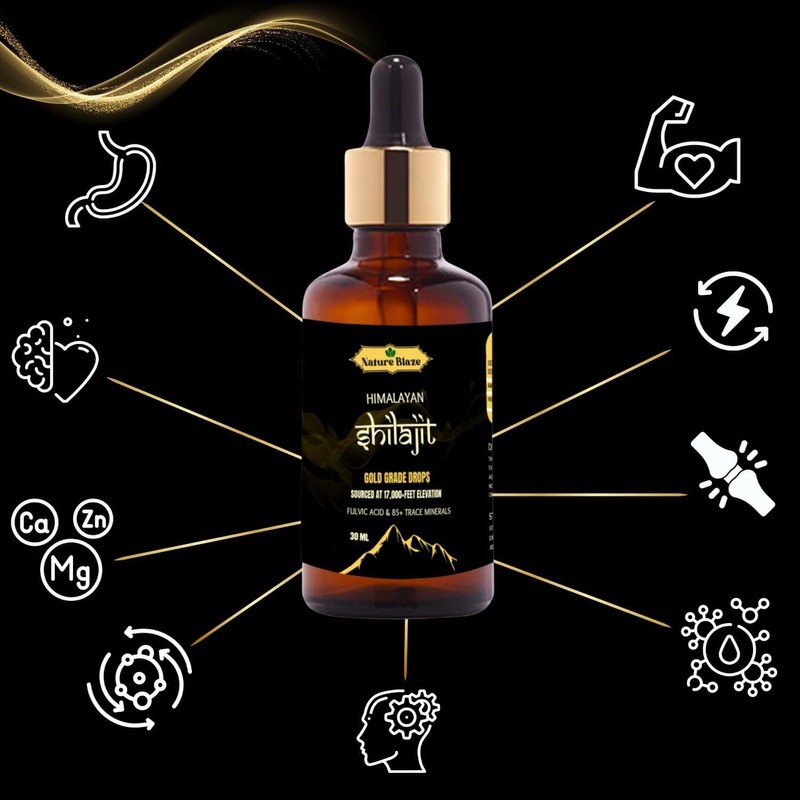 Nature Blaze Pure Organic Himalayan Shilajit Drops for Men &