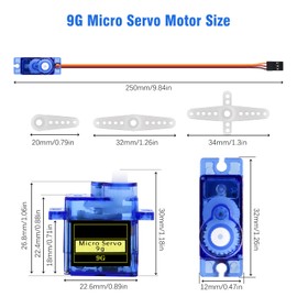Micro Servo Motor Kit Binghe 4 Pieces 9G Micro Servo Motor Mini Micro Servo Motor RC Servo RC 9G Micro Servo for Small RC Helicopter/Helicopter/RC Plane Compatible with Arduino