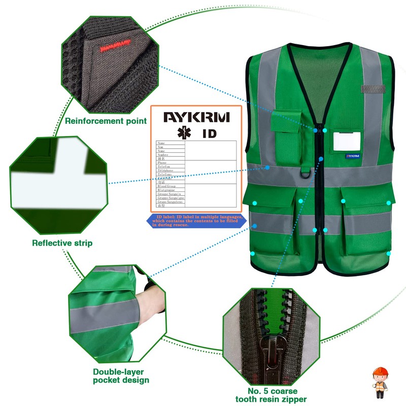 small womens safety vests green