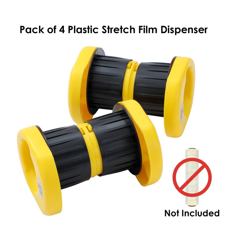 TOPWAY Stretch Film Dispenser Wrapper with Brake 4 Pack, Manual