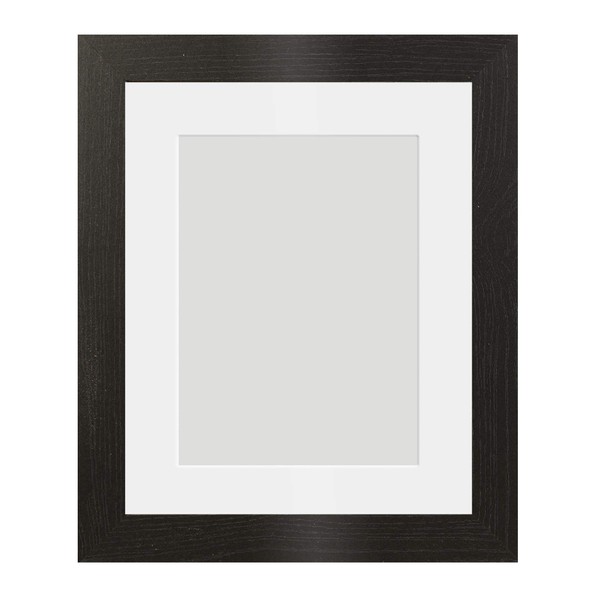 Modern Black 12x10 Photo Frame With Mount Photo Frame for Image Size 10 x 8 Inches, With Clear Perspex Sheet, to Hang Portrait or Landscape (12x10 For 10x8 Image Size, Black)