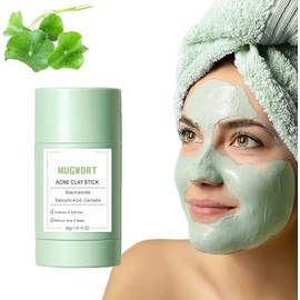 Mascarilla de arcilla de artemisa en barra, mascarilla de arcilla facial de artemisa, mascarilla de arcilla antiporos y acné de artemisa de 40 g, adecuada para cualquier tipo de piel