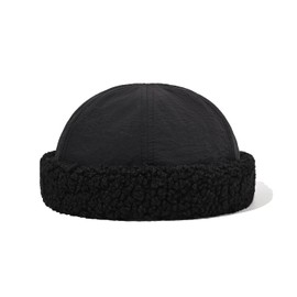 Clape Warm Winter Docker Hat Waterproof Docker Cap Adjustable Thick Peakless Cap Rolled Cuff Brimless Hat Beanie Skull Cap