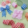 AHANDMAKER Spring Easter Ribbon Wired, 20 Yards Gingham Fabric Ribbons