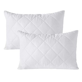 EDS Pillow Protectors Pack of 2 Quilted and Zipped Anti Allergy Soft and Comfortable Microfiber Pillowcase Protectors Breathable Pillow Protectors (PACK OF 2)