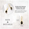 Black Onyx Earrings Sterling Silver 18K Yellow Gold Plated Filigree