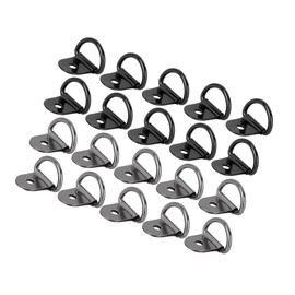 INFINAUTO 20pcs Titanium Tone Black D Shape Tie Down Anchors Lashing Rings for Car Truck Trailer Cargo RV Boats Stylish Design