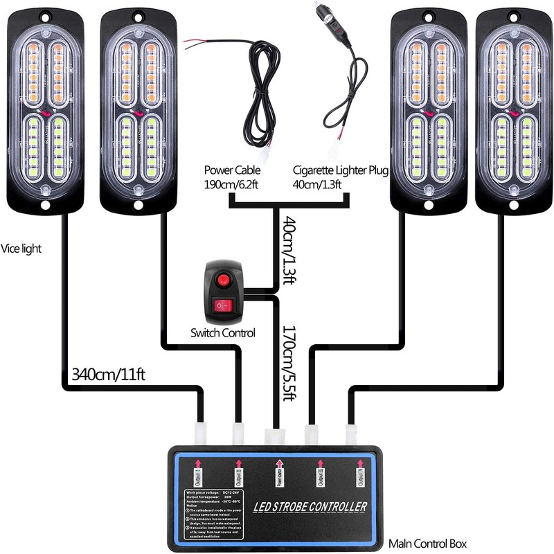 EASE2U E 24 LED Strobe Lights for Trucks Vehicles Suvs,
