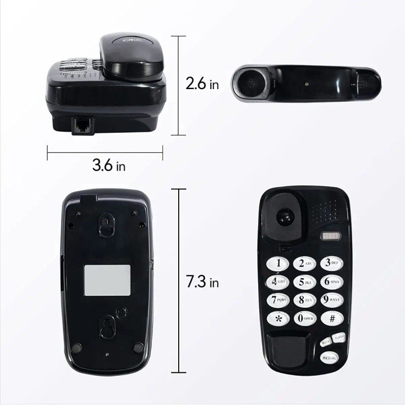 Telefonos fijos alámbrico casa oficina hotel color negro Savefree KX-T580