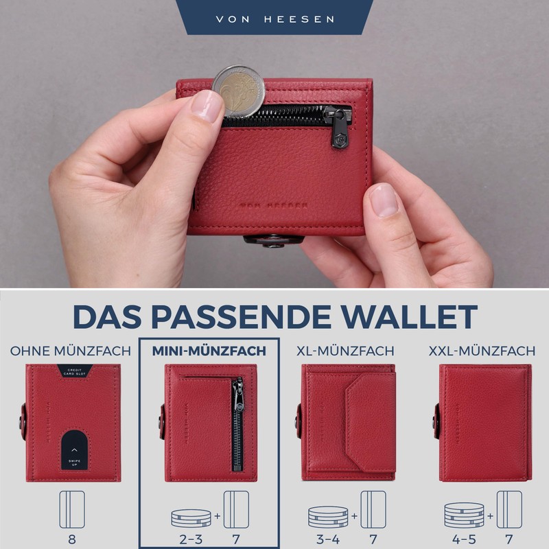 VON HEESEN Credit Card Holder Credit Card Holder, red, Mini