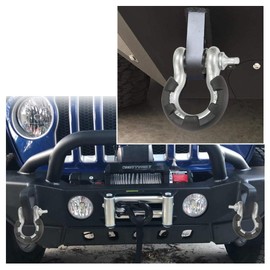 BUNKER INDUST D Ring/Shackle Isolator Kit,1 Pair Black D-Ring Isolator and 4 Pcs Washers Dring Cover Fit for 3/4 Shackle 4x4 Jeep Accessories Protect Bumper Reduce Rattling Shackle Silencers