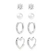 ALEXCRAFT Stud Earrings 925 Silver Earrings Set for Women Men