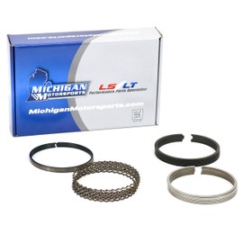 Michigan Motorsports LS Performance Piston Ring Set - Fits 1999-2013 4.8L & 5.3L Gen 3/4 LS Engines - LC9 L33 LM7 LR4 L59 LS4 LMG Many More! - Steel Nitrided Top Ring & Napier Second