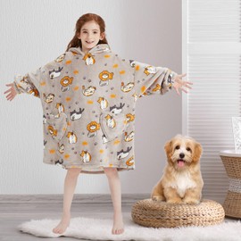 Fiosnow Cat Blanket Hoodies for Kids 6-13YR Oversize Wearable Blanket Hoodies for Boys Girls Teens