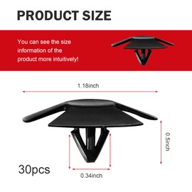 Zikefest 30PCS Car Hood Insulation Retainers, Bumper Cover Retainer Clips with 1PCS Plastic Fastener Remover, Replace OEM 4878883AA, Compatible with Jeep Cherokee Dodge Ram Chrysler Plymouth