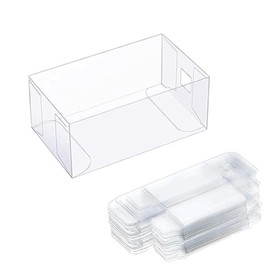 TopHomer Pack of 50 Transparent Ice Boxes, PET Ice Boxes, 9.5 x 5.4 x 3.8 cm, Transparent Treat Boxes, Pastry Containers for Kitchen, Baking, Wedding, Kids Birthday, Party Favors