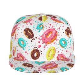 Doughnut 2 Baseball Cap Hip Hop Cap for Adult Men Women Sun Cap, Snapback Hat Flat Bill Brim Hat