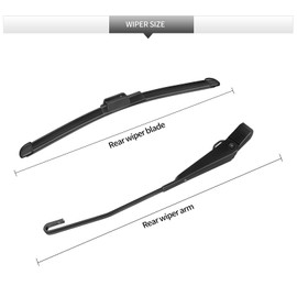 GARDIMU Rear Wiper Blade Assembly, Back Windshield Wiper Blades Arm Accessories Replacement for Honda Civic 2016-2021, Rear Wiper Blade and Arm Set for 2016 2017 2018 2019 2020 2021.