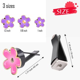 6-Pack Daisy Flower Car Air Vent Clips - Decorative & Fragrant Auto Accessories Lavender Car Decorations Air Conditioning Outlet Clip - Purple