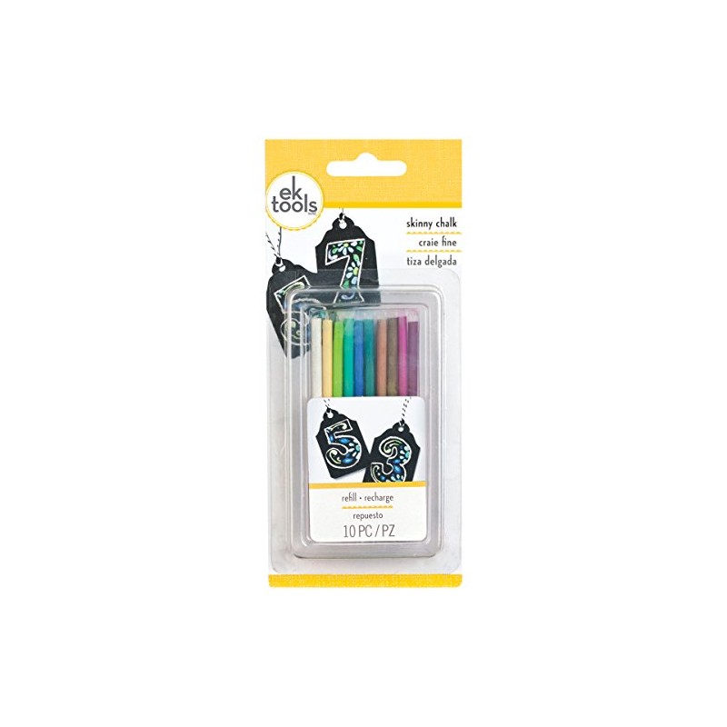 EK Success Skinny Chalk Refill Sticks, Trend, 10-Pack, Acrylic, Multi-Colour,