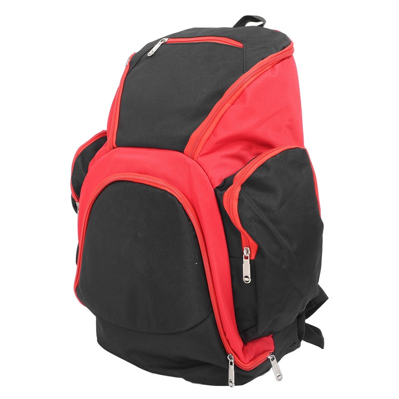 Basketball Backpack Black Red Multifunctional Large Capacity with Multiple Storage