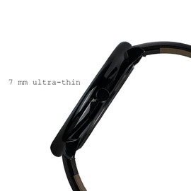 Mens Watches Ultra-Thin Minimalist Waterproof-Fashion Wrist Watch for Men Unisex Dress with Leather Band-Black Hands （Brown Leather）