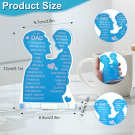 Gifts for Dad - Birthday Gifts for Dad from Son, Acrylic Sign Plaque, Thanksgiving Christmas Birthday Gifts for Him Men, Ideas