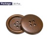 sourcing map 30pcs 40L Wooden Sewing Button 1"(25mm) 4 Holes