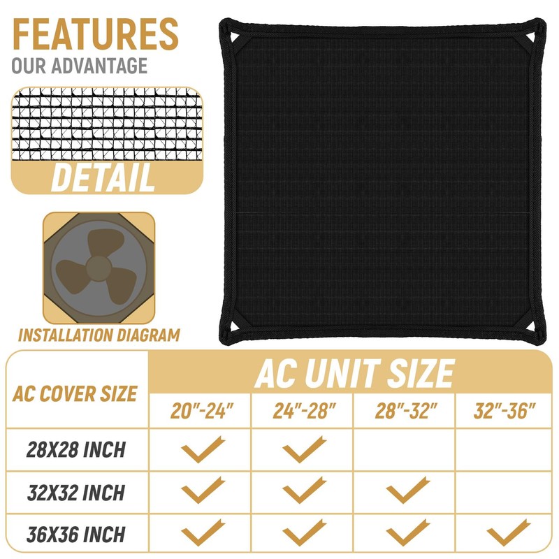 INFRANGE 36"x36" Waterproof Air Conditioner Covers for Outside Units Winter