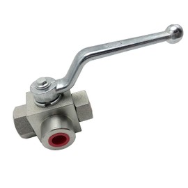 NKAIKE Hydraulic High Pressure Shut-Off Ball Valve 3 Way 3/8 Inch NPT 7250 PSI KHB Hydraulic Valve