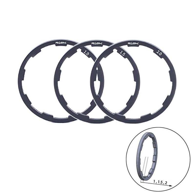 AOTISBAO 3 Pcs Bicycle Freewheel Washer Cassette Lightweight Aluminium Alloy