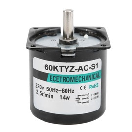 Mini Motor AC Synchronous Metal Gear Slow Speed Permanent Magnet DIY Generator Equipment 14W2.5rpm/min AC220V