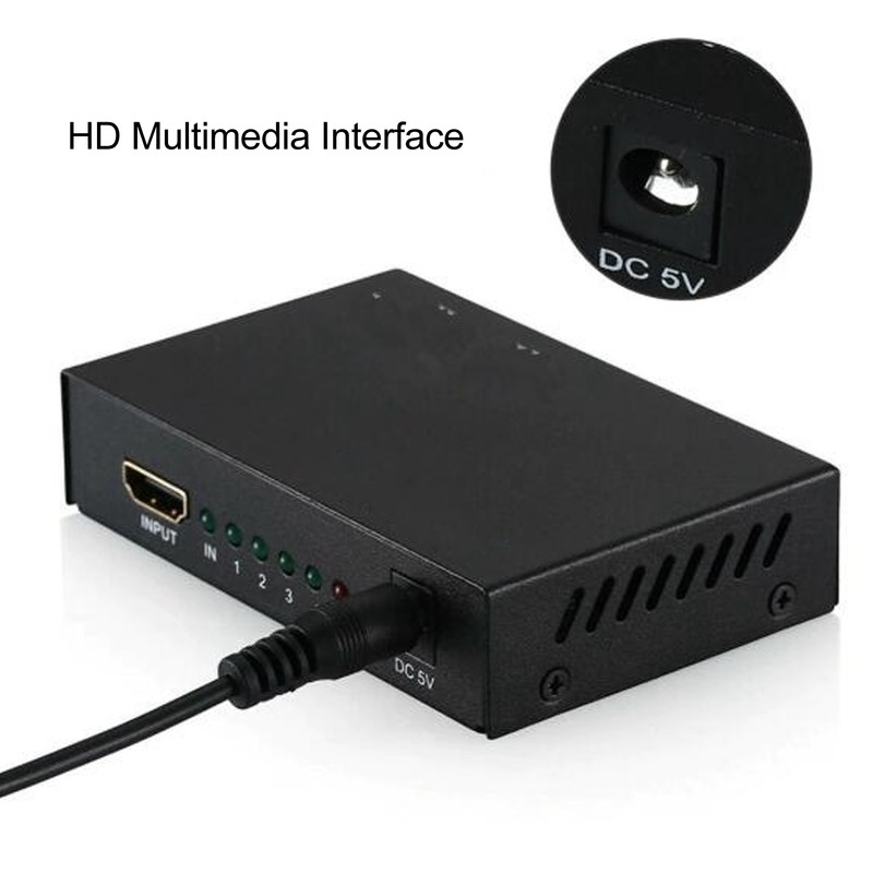 1x4 HD Multimedia Interface Splitter 1 in 4 Out 3D