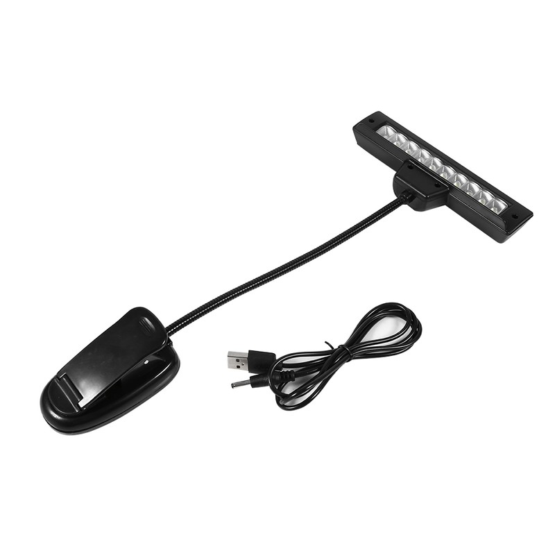 Portable 10 LED Clip on Music Stand Clamp Light Bedroom
